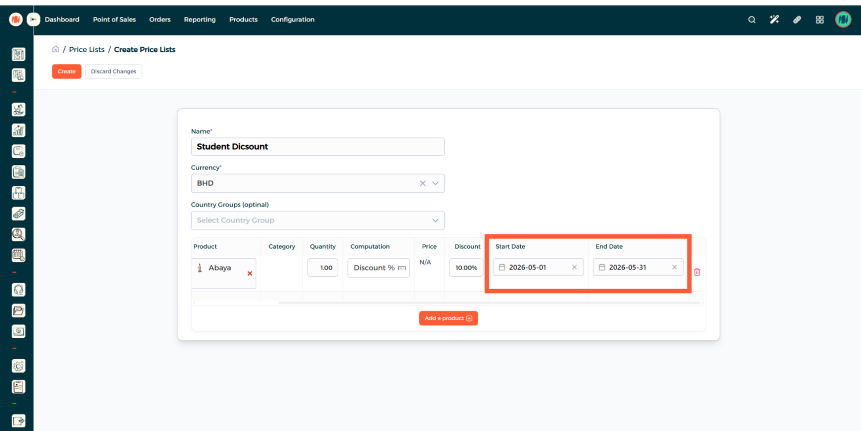 الخطوة 9 - تحديد النطاق الزمني