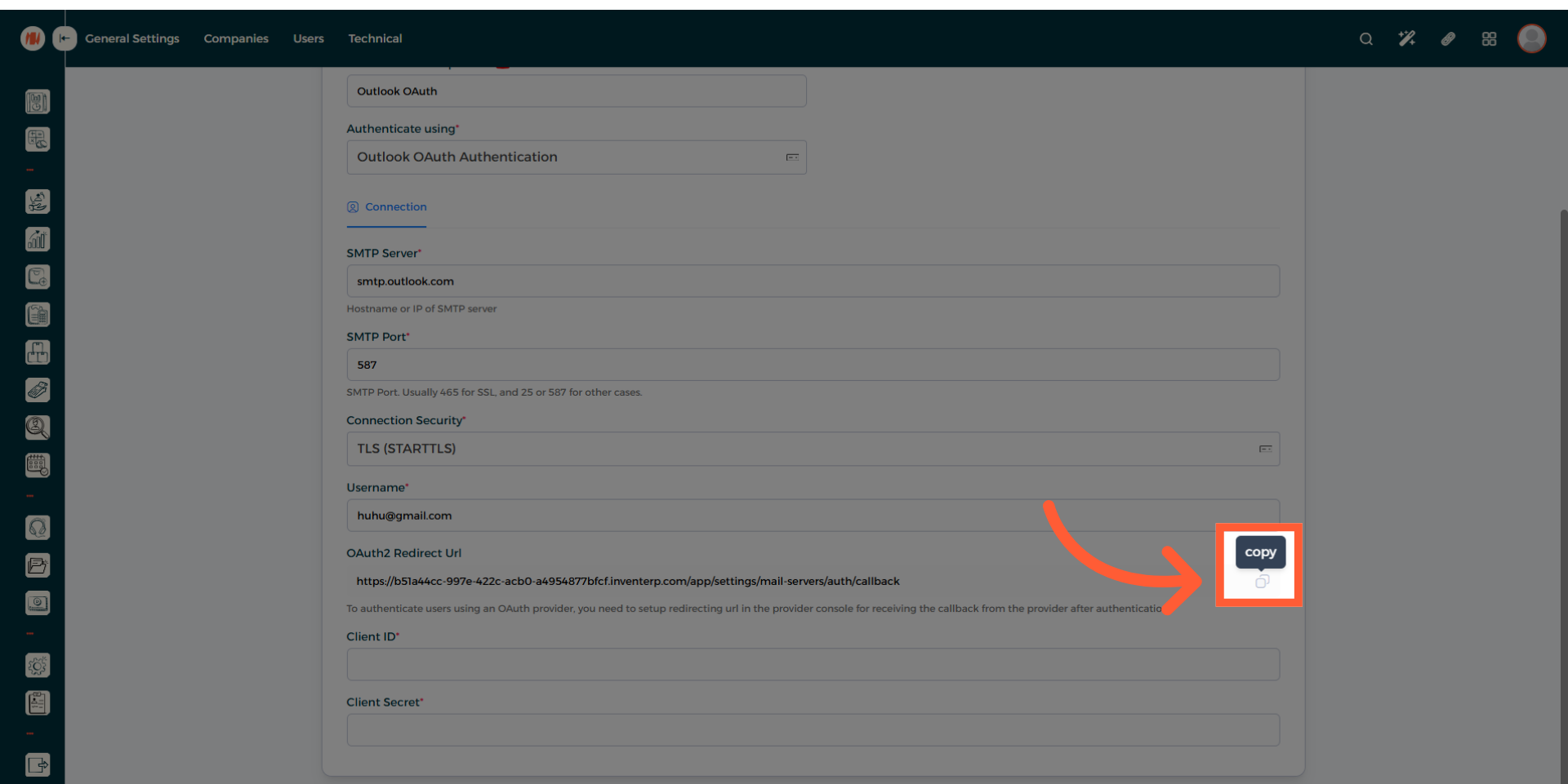 الخطوة 14 - Outlook OAuth